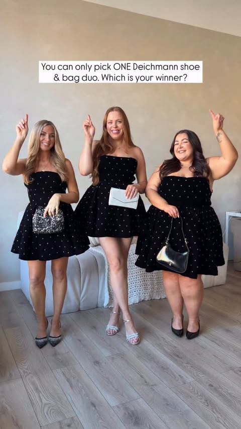 Instagram post by @shannon.futcher for Deichmann. Caption reads: One dress, three different @deichmann_uk uk bags....