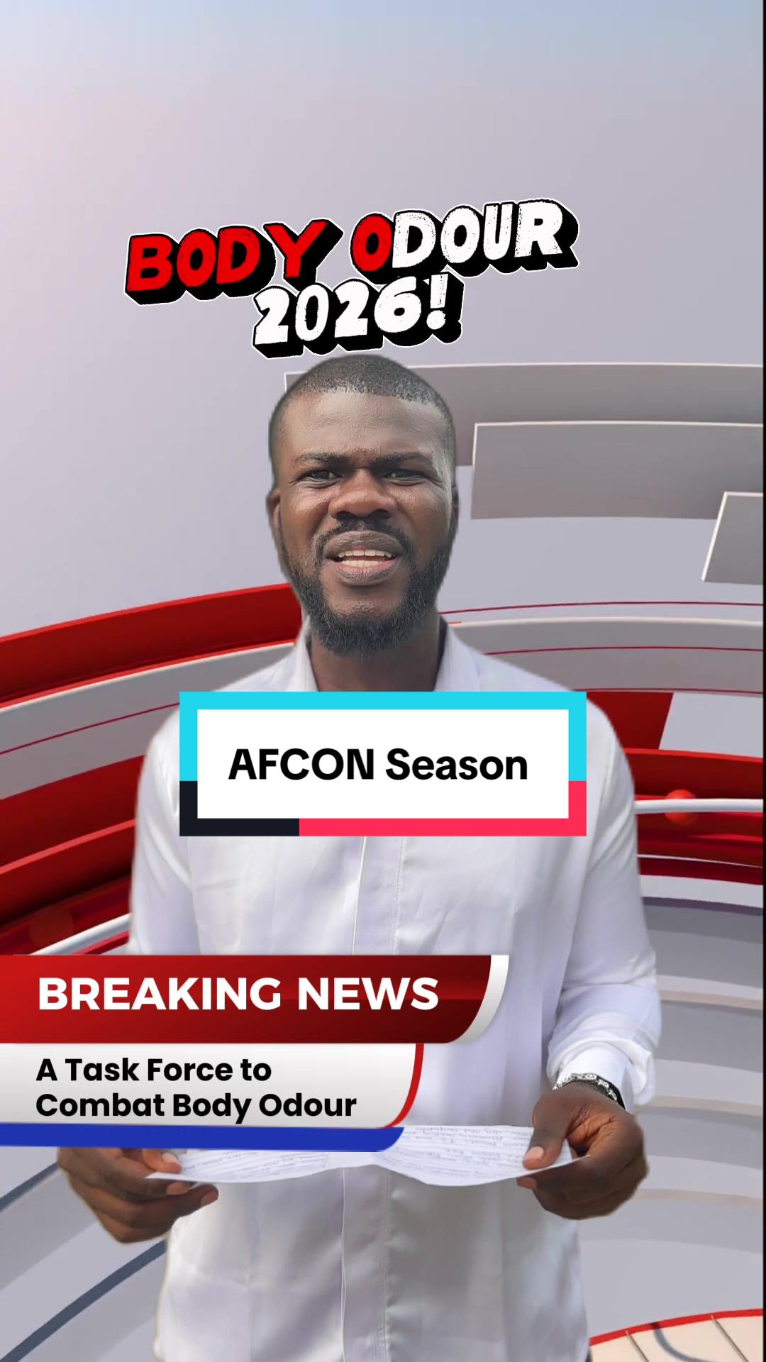 TikTok post by @kingsley_om for Rexona. Caption reads: [...] need this 2026 😂. Stay fresh this AFCON....