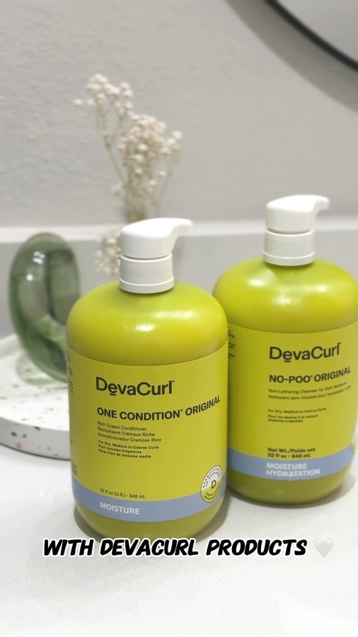 Instagram post by @kerrasmomlife for DevaCurl. Caption reads: Winter curls need extra love, and @devacurl has me....