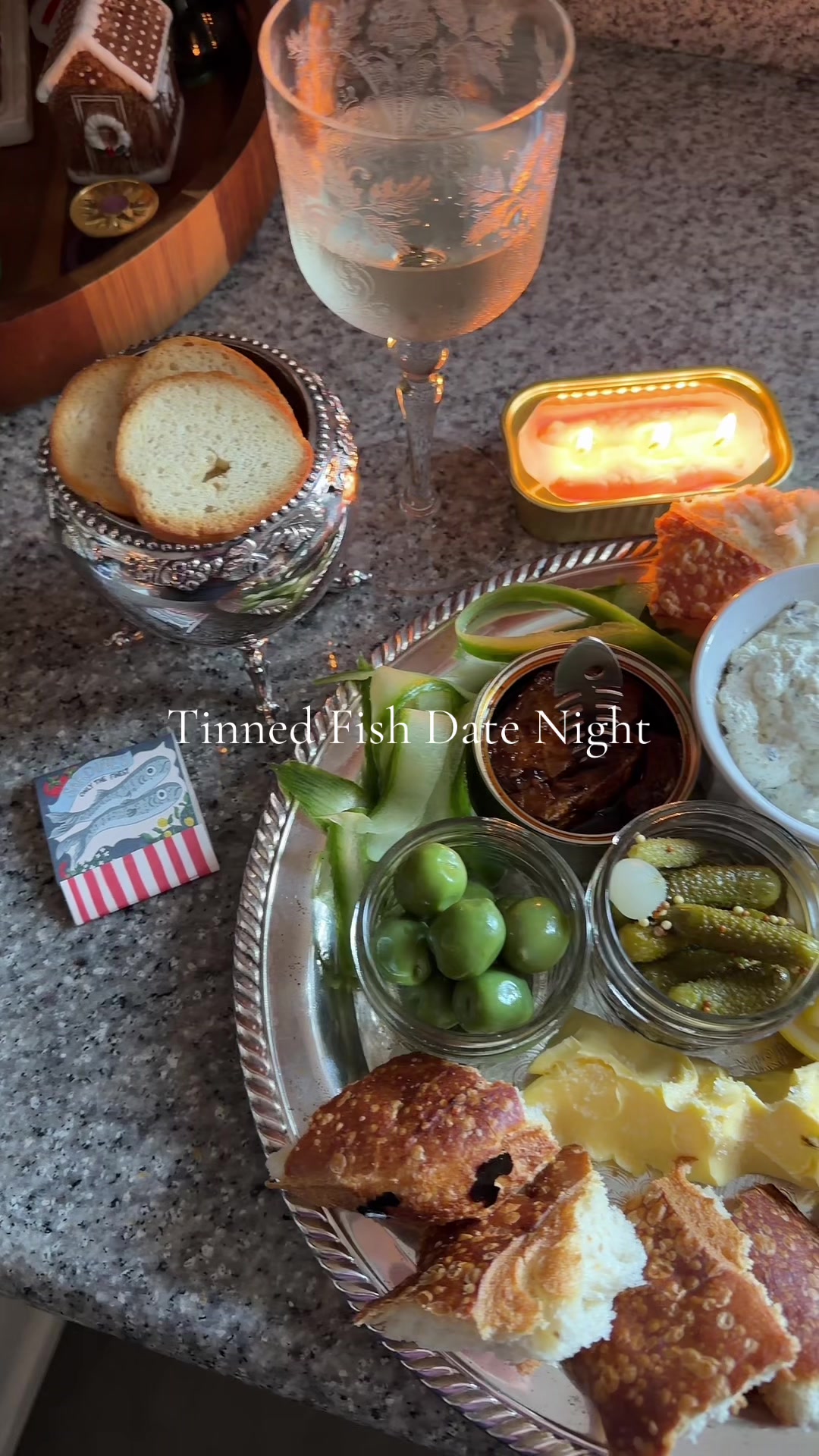 TikTok post by @melissamoodweaver for Fishwife. Caption reads: [...] #snackplate #easydinner #girldinner....