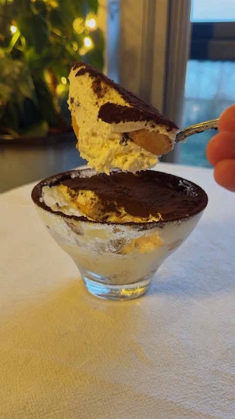 Instagram post by @themondaypastaclub for Ocado. Caption reads: Dark Chocolate and Clementine Tiramisu in....