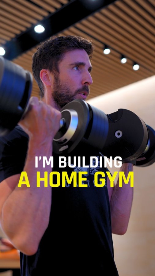 Instagram post by @london_fitness_guy for Technogym. Caption reads: I’m building a home gym! It’s been a dream of mine....