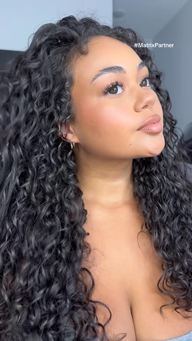 Instagram post by @phaithmontoya for Matrix. Caption reads: Lets get these curls ready for fall 🍂 w/ @matrix....