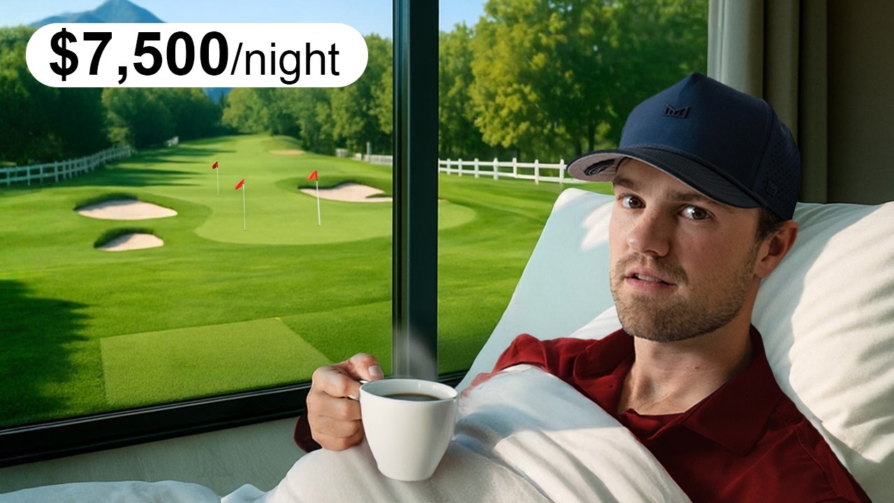 YouTube post by @JoshMayerGolf for Takomo Golf. Caption reads: I Stayed In Luxury Golf Airbnbs.