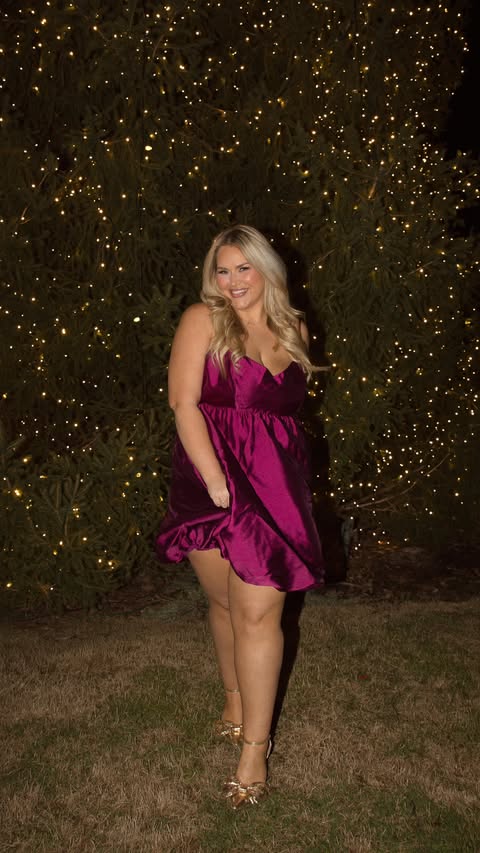 Instagram post by @hailey_parton for Express. Caption reads: [...] in your DMs 💌 these holiday looks from....