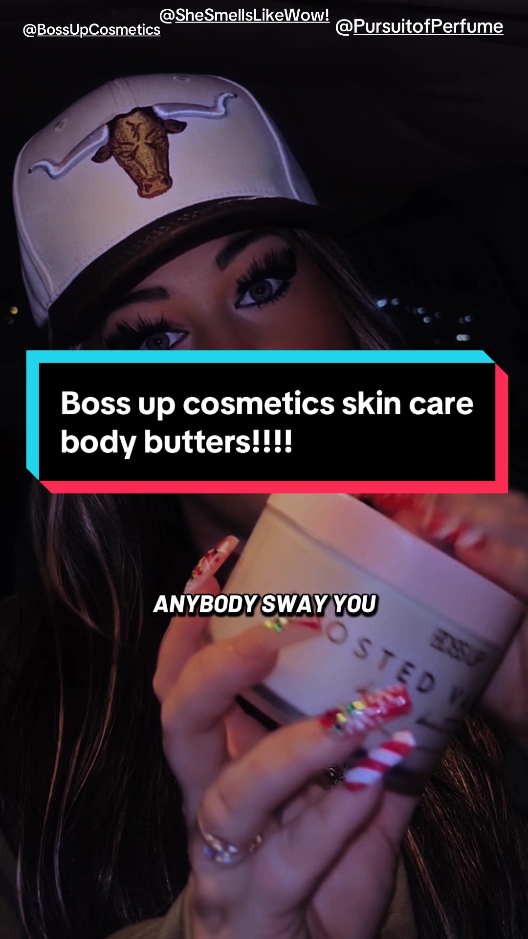 TikTok post by @moodylicious420 for BossUp Cosmetics. Caption reads: [...] butters so much!!!! #fyp #bossup....