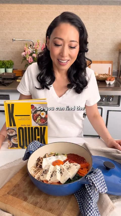 Instagram post by @judyjoochef for Ocado. Caption reads: Ad. One of Korea’s most iconic dishes: Bibimbap.....