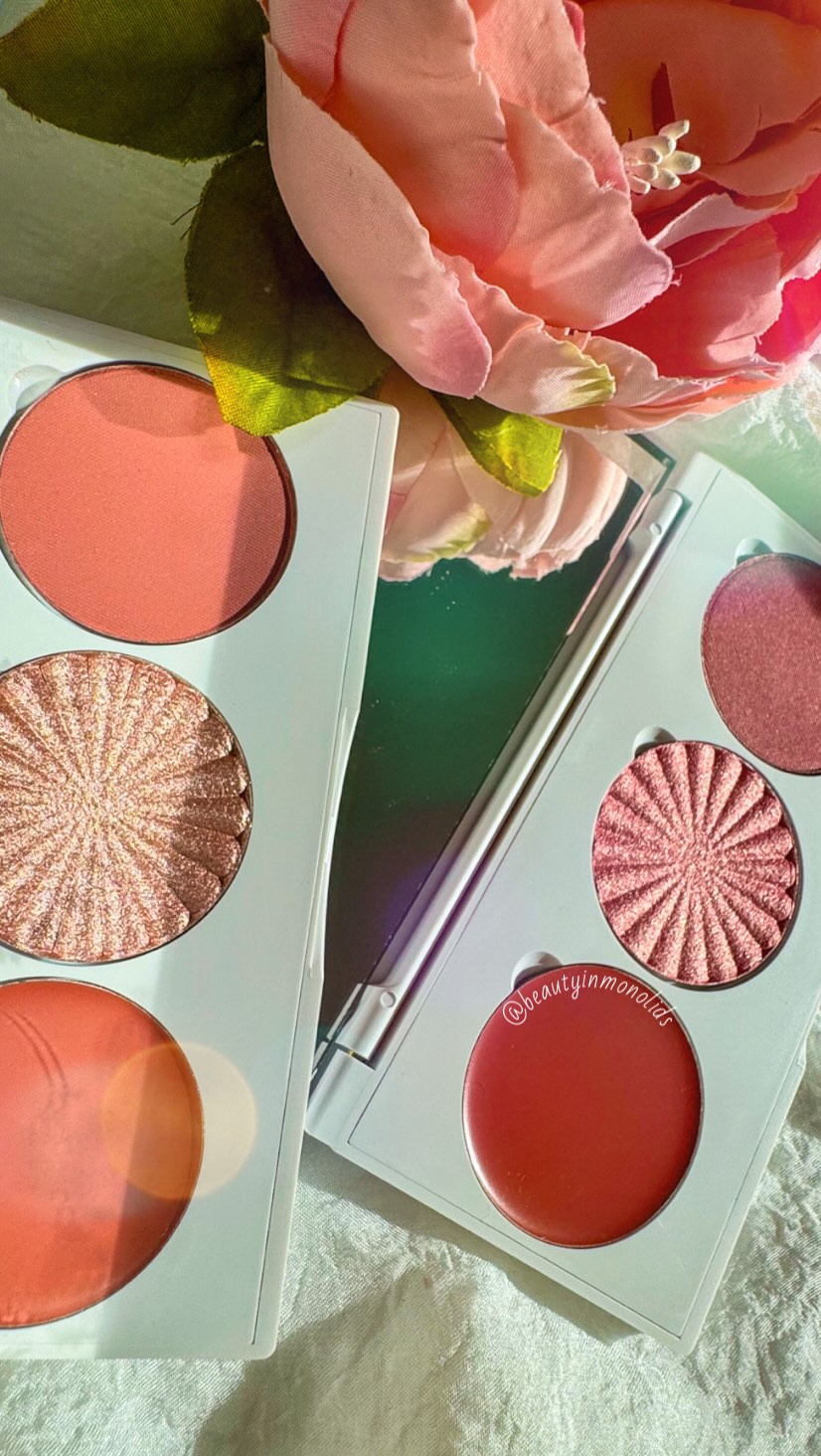 Instagram post by @beautyinmonolids for OFRA Cosmetics. Caption reads: ☺️ Ofra Cosmetics - Midi Blush Palettes ☺️ [...].