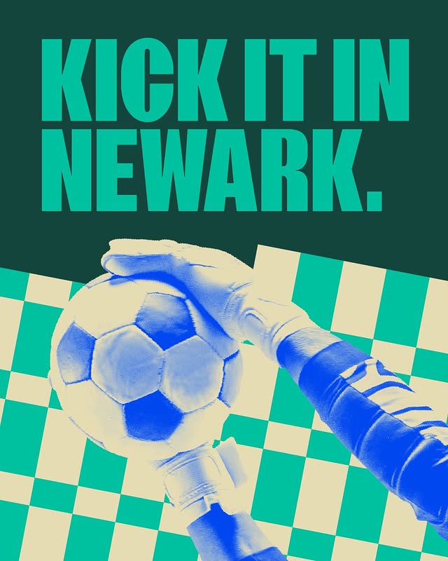 Instagram post by @investnewark for Choose New Jersey. Caption reads: 🎉 Your official invite to Kick It in Newark this....