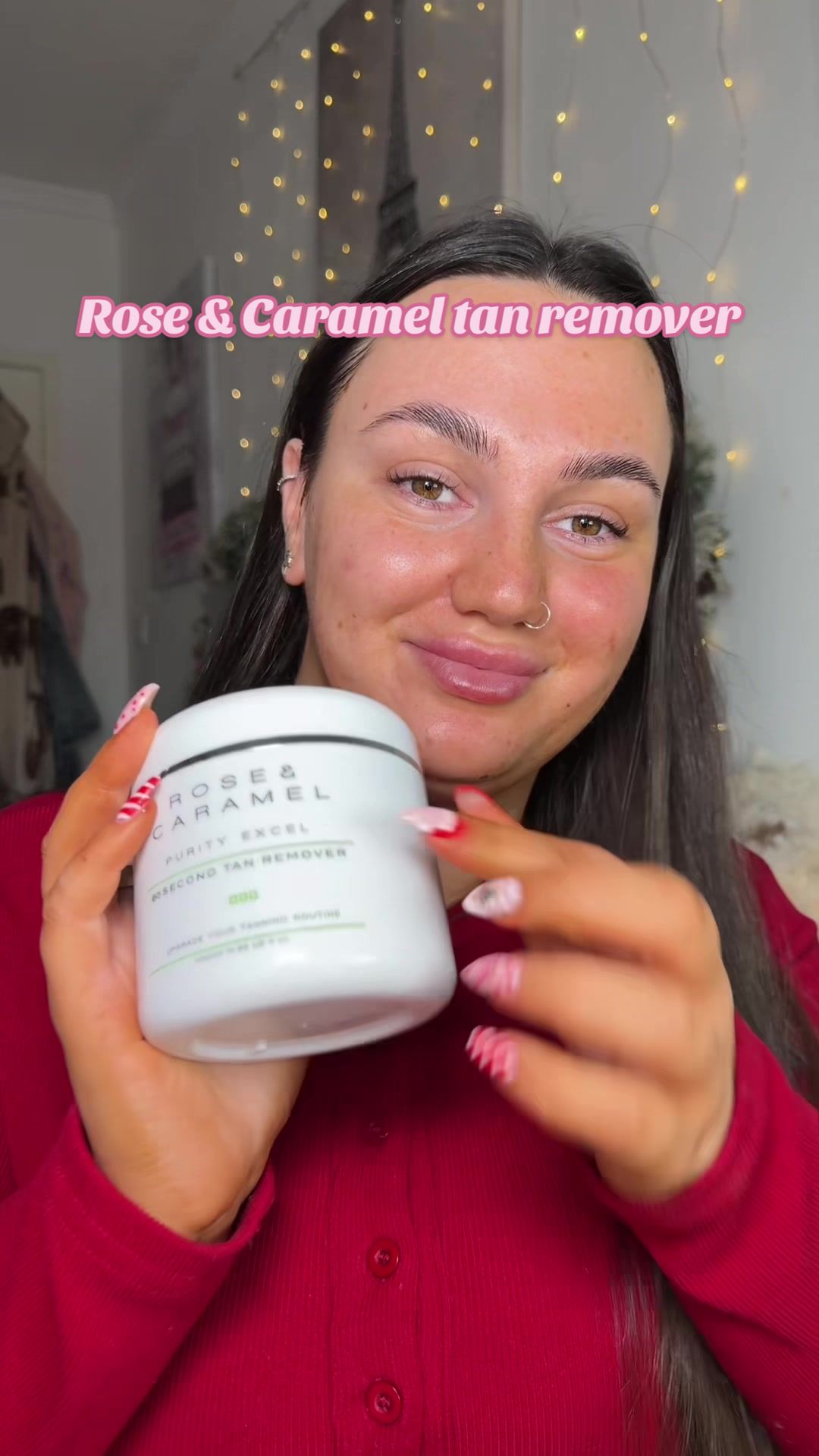 TikTok post by @caitlin_sinnett for Rose & Caramel. Caption reads: [...] it’s true!! 60 seconds!! @Rose & Caramel....