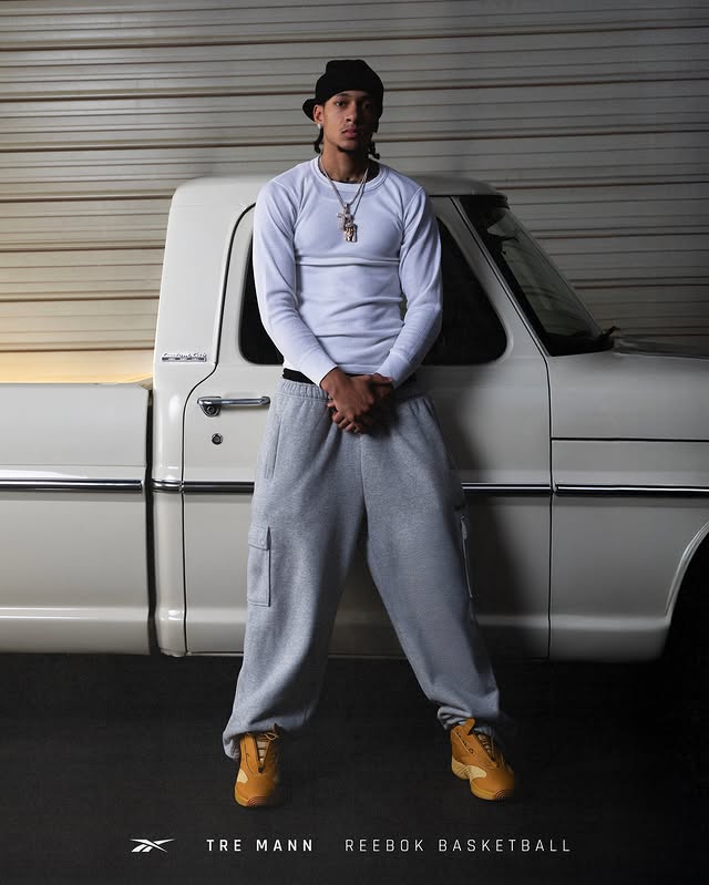 Instagram post by @treshaunmann for Reebok. Caption reads: We would like to welcome Tre Mann to the Reebok....