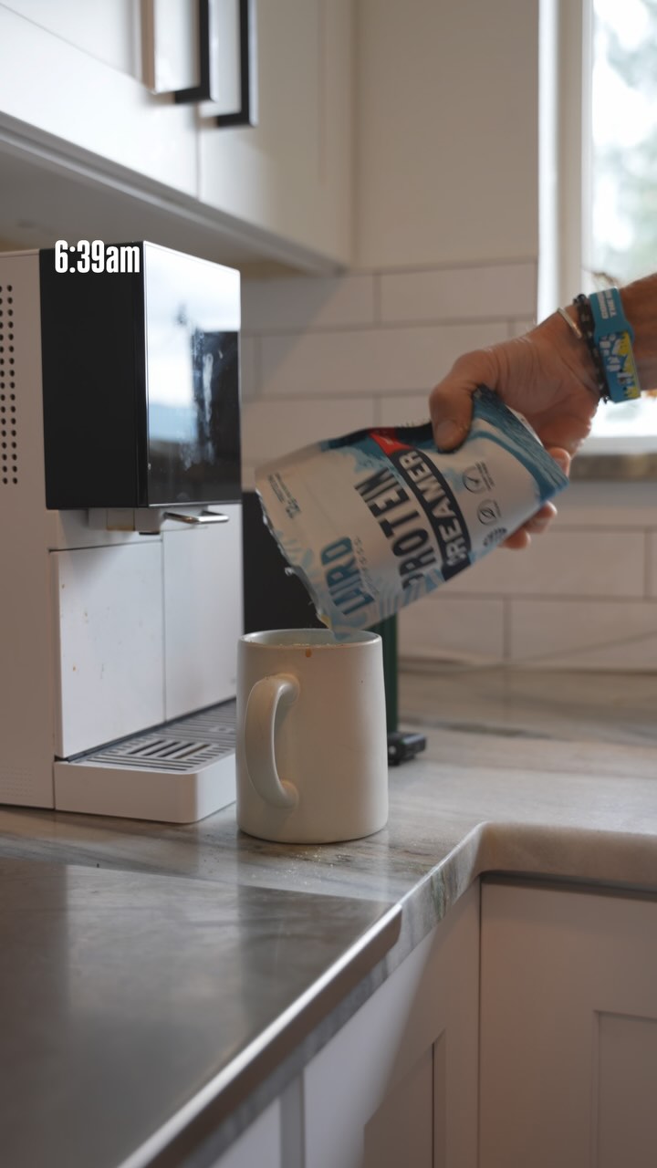 Instagram post by @erichinman for Laird Superfood. Caption reads: Drink ☕️/ Ride Bike. Good morning....