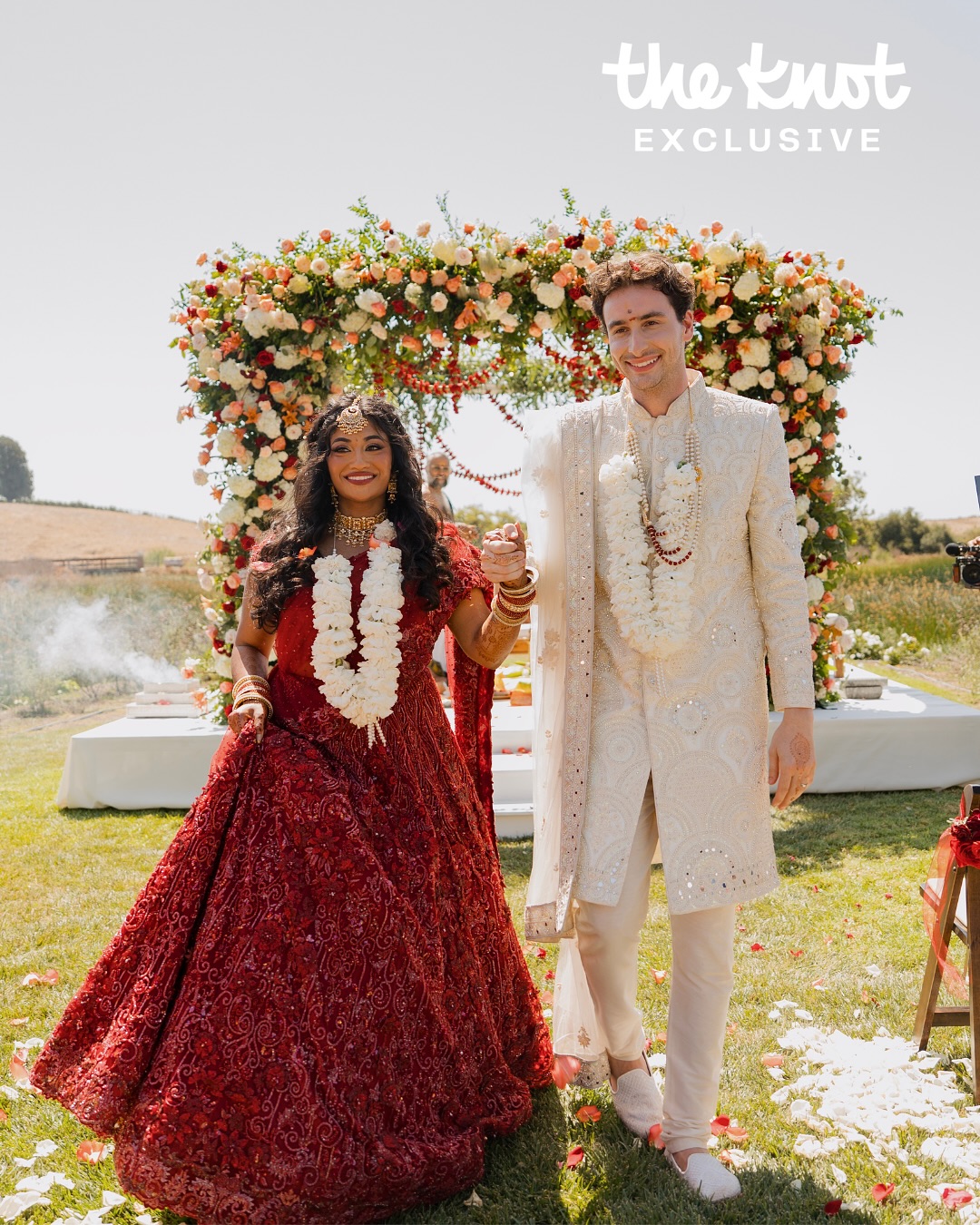 Instagram post by @monica.raviii for The Knot. Caption reads: EXCLUSIVE: congrats are in order for content....