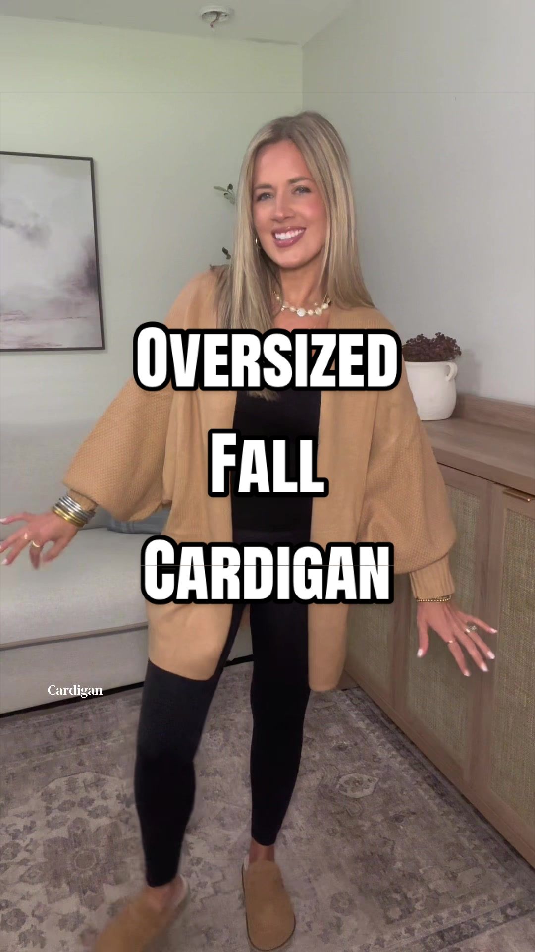 TikTok post by @jenniferdean41 for Fisace Shop. Caption reads: Fall must have!!! Cozy and oversized cardigans!....