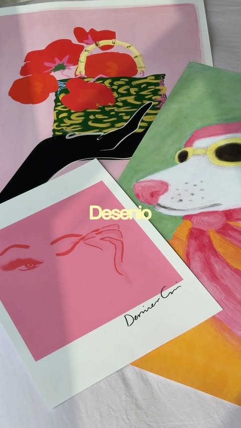 Instagram post by @caleighhorrigan for Desenio. Caption reads: [...] with my colorful new art prints from....