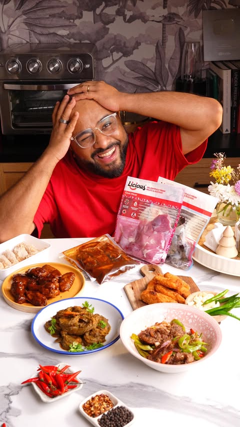 Instagram post by @chef_nehalkarkera for Licious. Caption reads: DecemMMmber Survival Rule #1:
Serve starters, not....