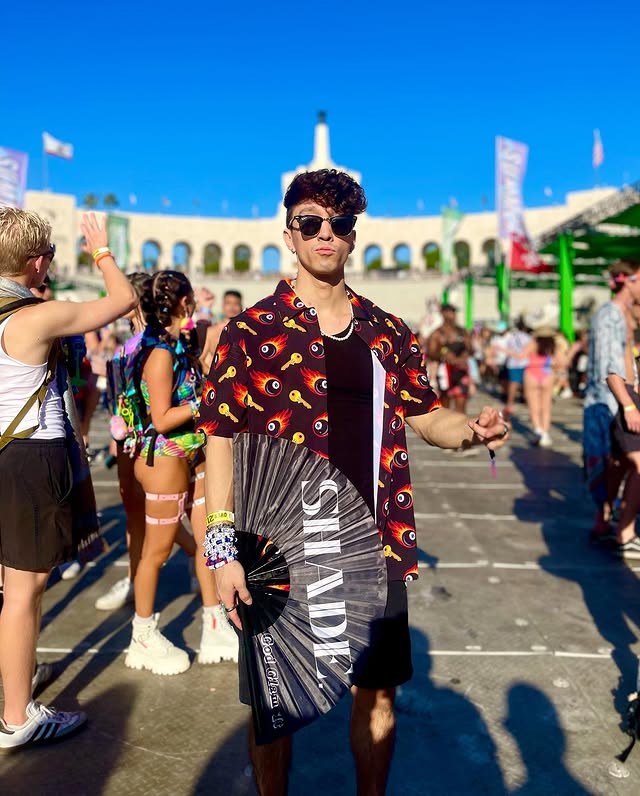 Instagram post by @devinlarscheid for Rave Wonderland. Caption reads: Not a bad Hard Summer • Fit is by @ravewonderland....