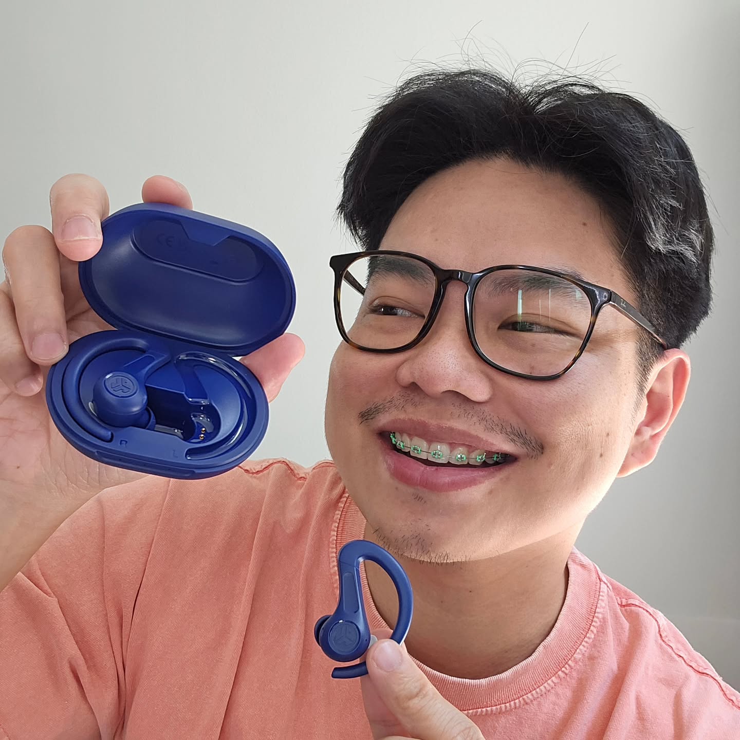 Instagram post by @raginaldpaz for JLab. Caption reads: Amazon Finds: @jlabaudio - JLab JBuds Sport ANC 4....