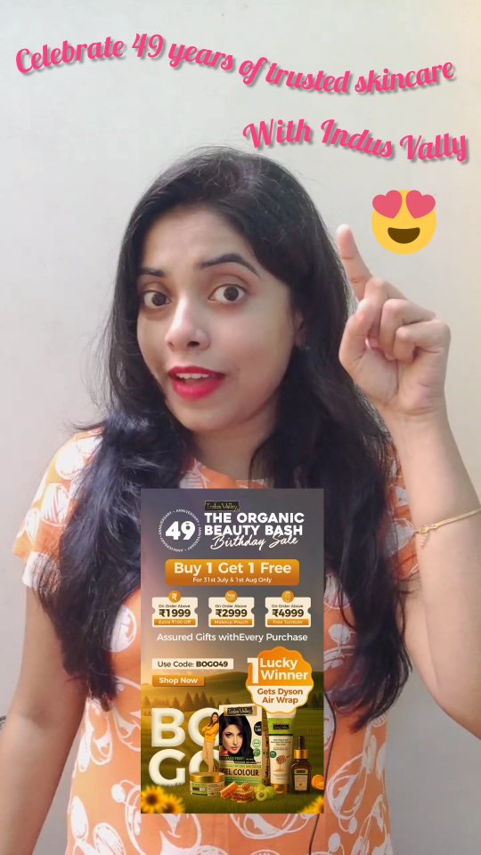 Instagram post by @priyaa_0305 for Indus Valley Organic Beauty. Caption reads: Get 2 products at one tiny price ONLY on
 31st....