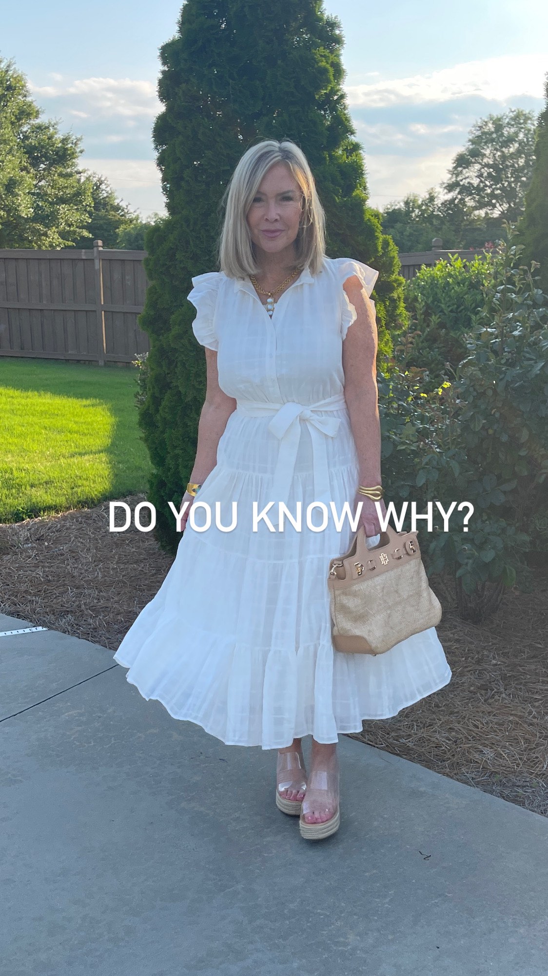 Instagram post by @susanrballinger for Gibsonlook. Caption reads: [...] white dresses!!! And this one from....