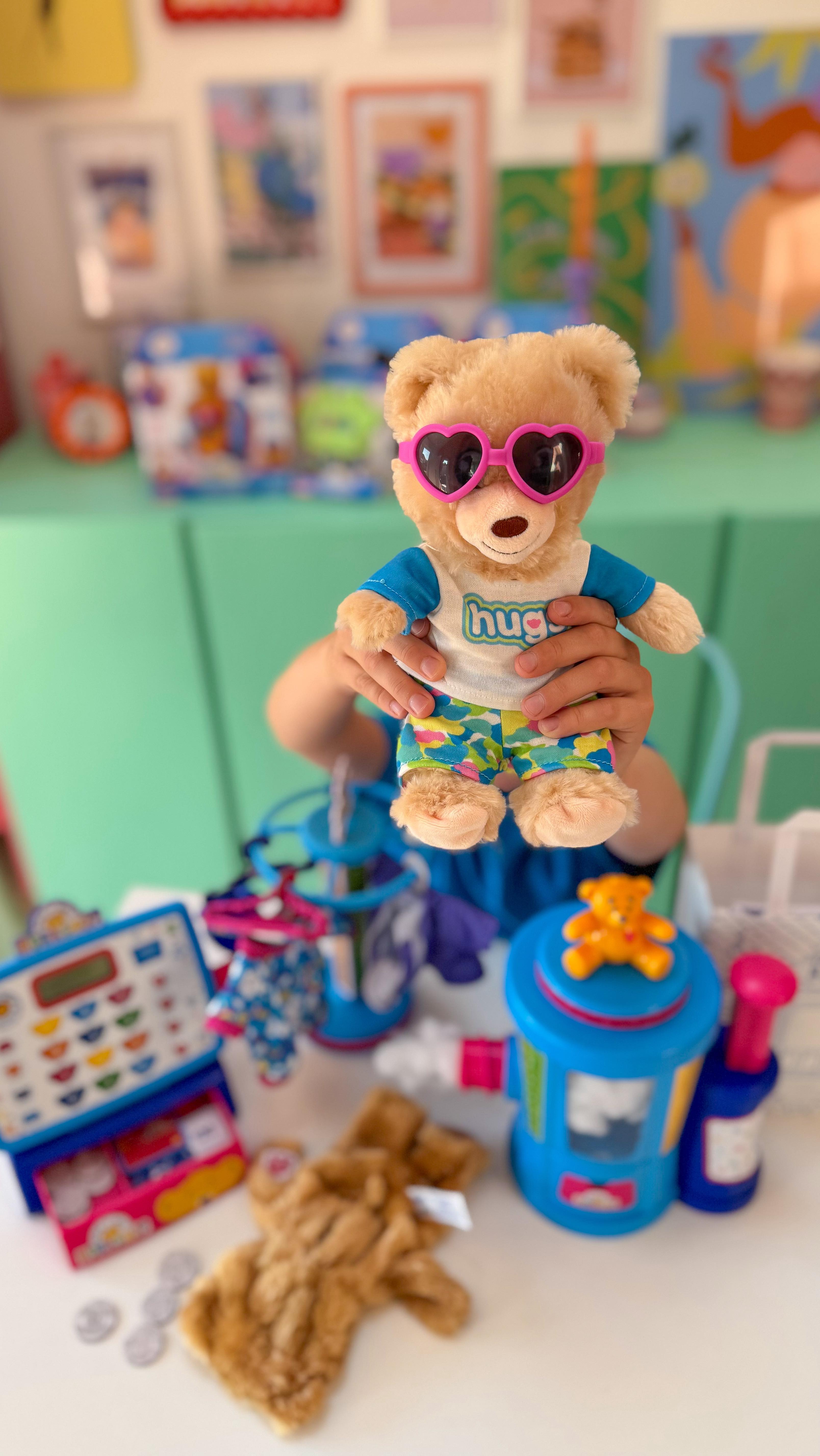 Instagram post by @by.samscott for Casdon. Caption reads: [...] a bear in store experience, home 💙 Ad.....
