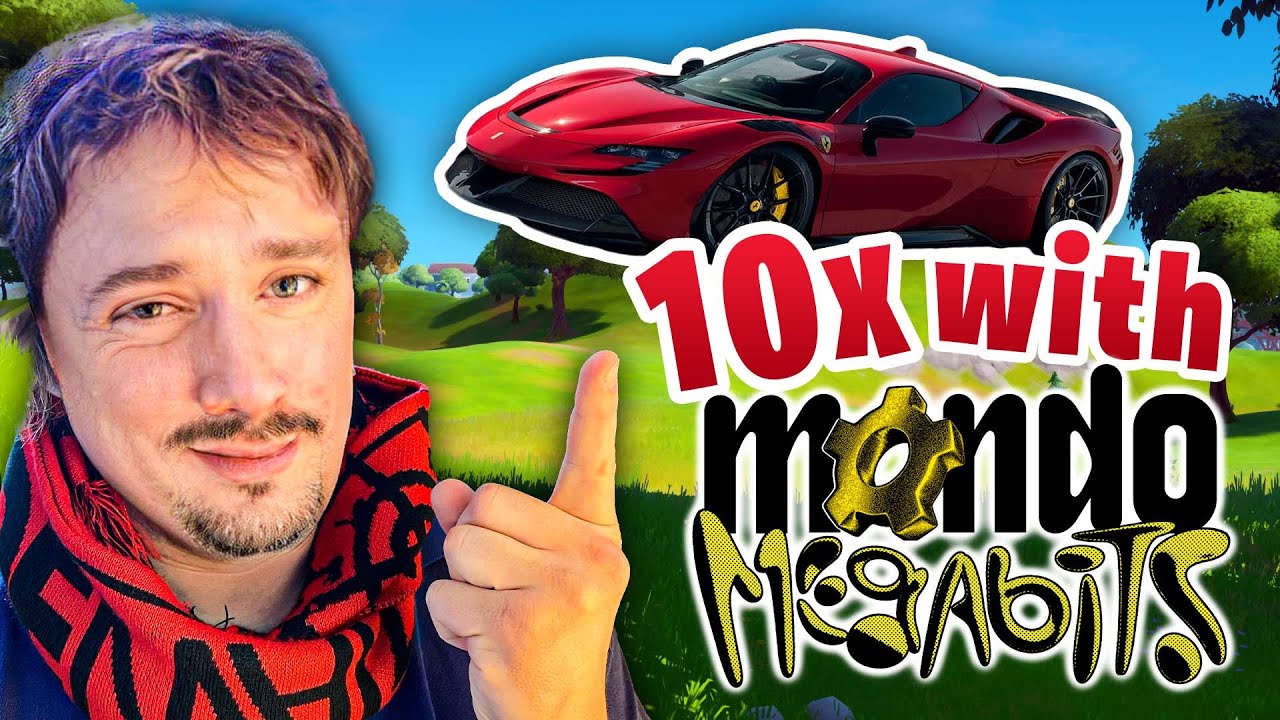 YouTube post by @SamHydeShow for OpenSea. Caption reads: How to Buy Mondo Megabits™ (GUARANTEED 10X???!!!!).