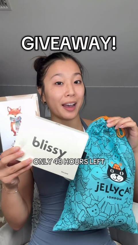 Instagram post by @_juliabedell for Blissy. Caption reads: 48 HOURS LEFT TO ENTER TO WIN A @blissybrand 100%....