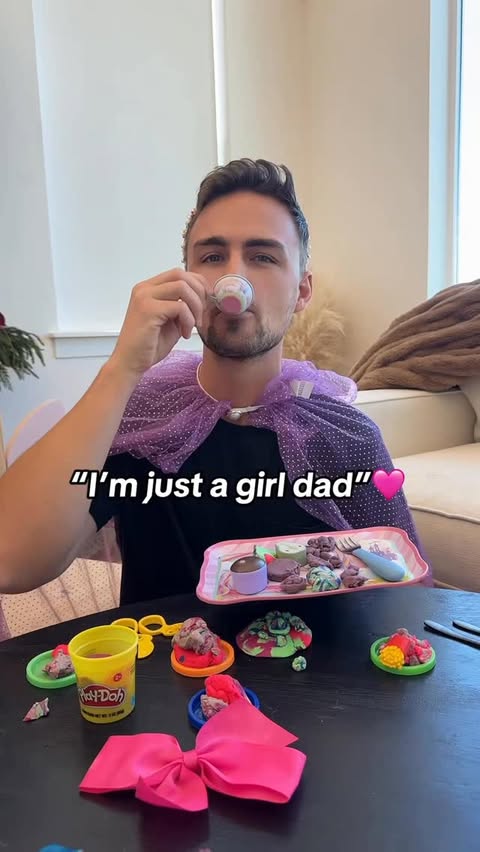 Instagram post by @jacob.neeley for Play-Doh. Caption reads: Love being a girl dad 🩷.