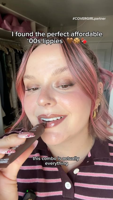 Instagram post by @hydrationceo for COVERGIRL. Caption reads: #ad @covergirl dropped THEEE perfect ‘00s brown....
