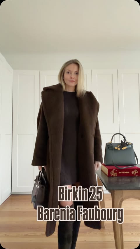 Instagram post by @vintage.kelly.girl for STUART WEITZMAN. Caption reads: Chocolate Brown for the Holiday Season....