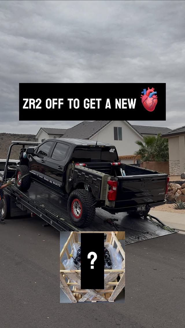 Instagram post by @ryan.prosser42 for BFGoodrich Tires. Caption reads: The ZR2 is off to the shop to get a new heart!....