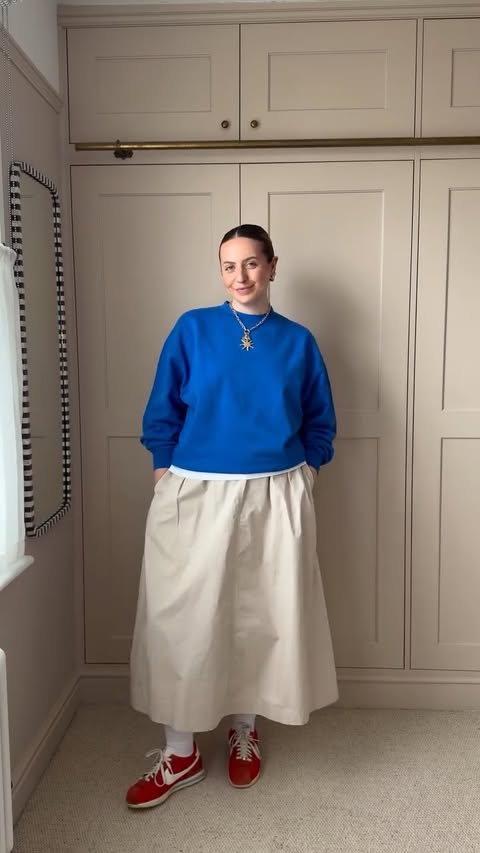 Instagram post by @rebeccaalicerussell for Colorful Standard. Caption reads: [...] the oversized fit of this one by....