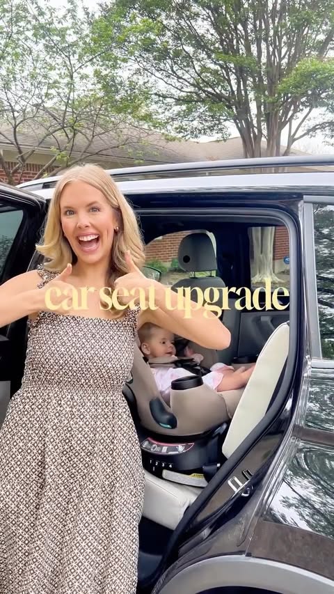 Instagram post by @maggiemball for Joie Baby Gear. Caption reads: Georgia is clearly lovinggg this upgrade 🚕....