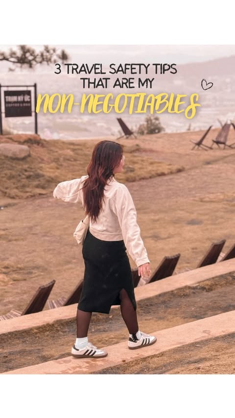 Instagram post by @baesiic for SafetyWing. Caption reads: Travelers, tell me — are these non-negotiable for....