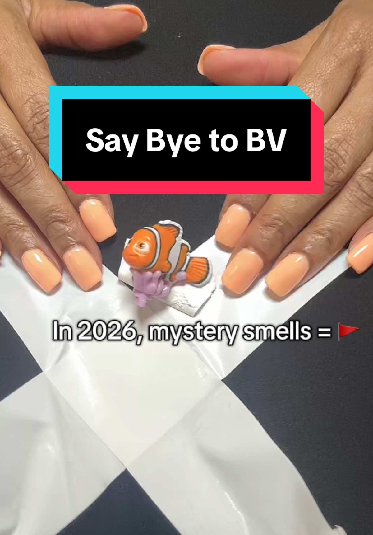 TikTok post by @abtheaffiliate for Happy V. Caption reads: [...] #girltalk #bv #femininehealth @My Happy V.