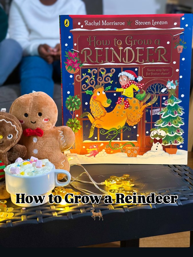 Instagram post by @rachelmorrisroeauthor for Puffin Books. Caption reads: AD| Our latest festive read is How to Grow a....