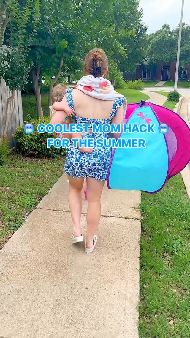 Instagram post by @honestlyautumn_ for Albion Fit. Caption reads: You’ll be the coolest mom with this summer hack!....