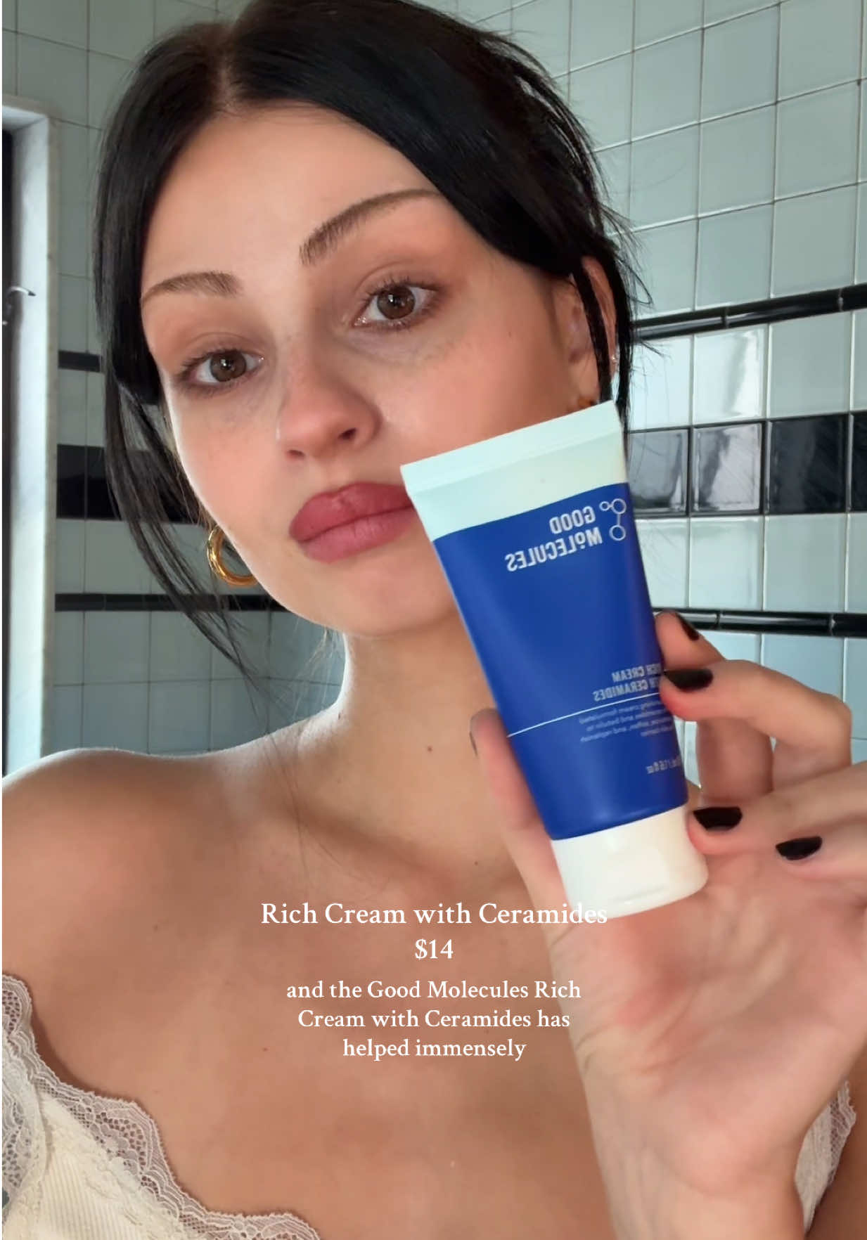 TikTok post by @michansari for Good Molecules. Caption reads: for calm and hydrated skin @Good Molecules....