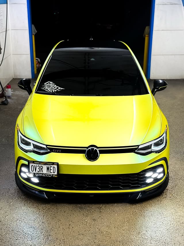 Instagram post by @euromob.tm for VWB. Caption reads: Neon nights, and car wash lights 🫧✨....