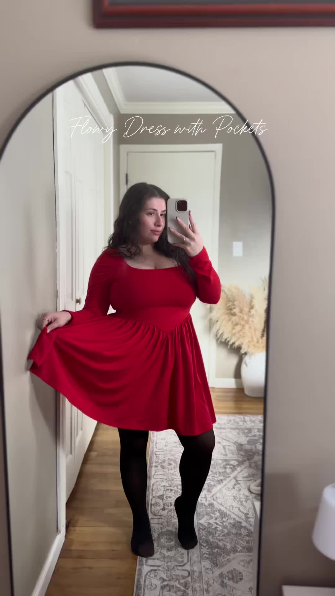 TikTok post by @wendyv.elly for OYS-beauty. Caption reads: [...] Square Neck with Pockets 🤎🎧🍂 ||....