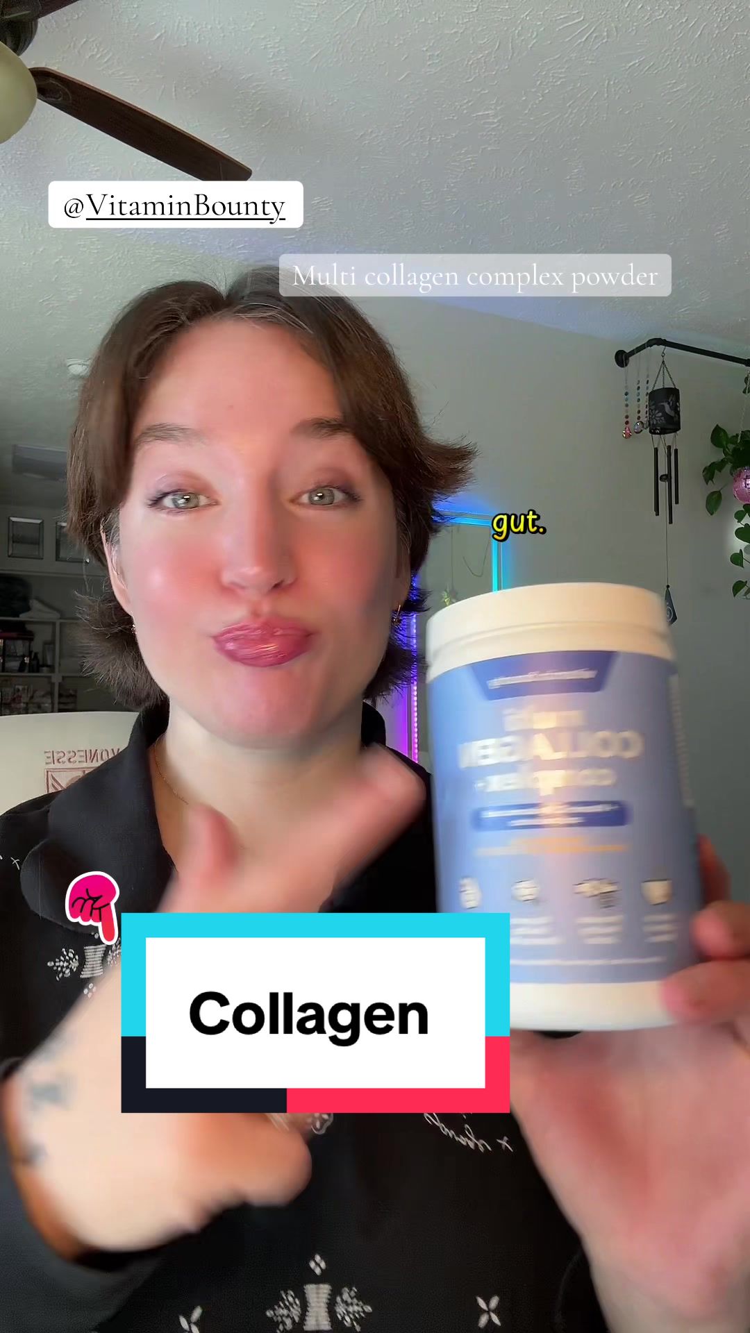 TikTok post by @thatgirlsherie for Vitamin Bounty. Caption reads: @Vitamin Bounty #collagen #collagendrink #beauty....