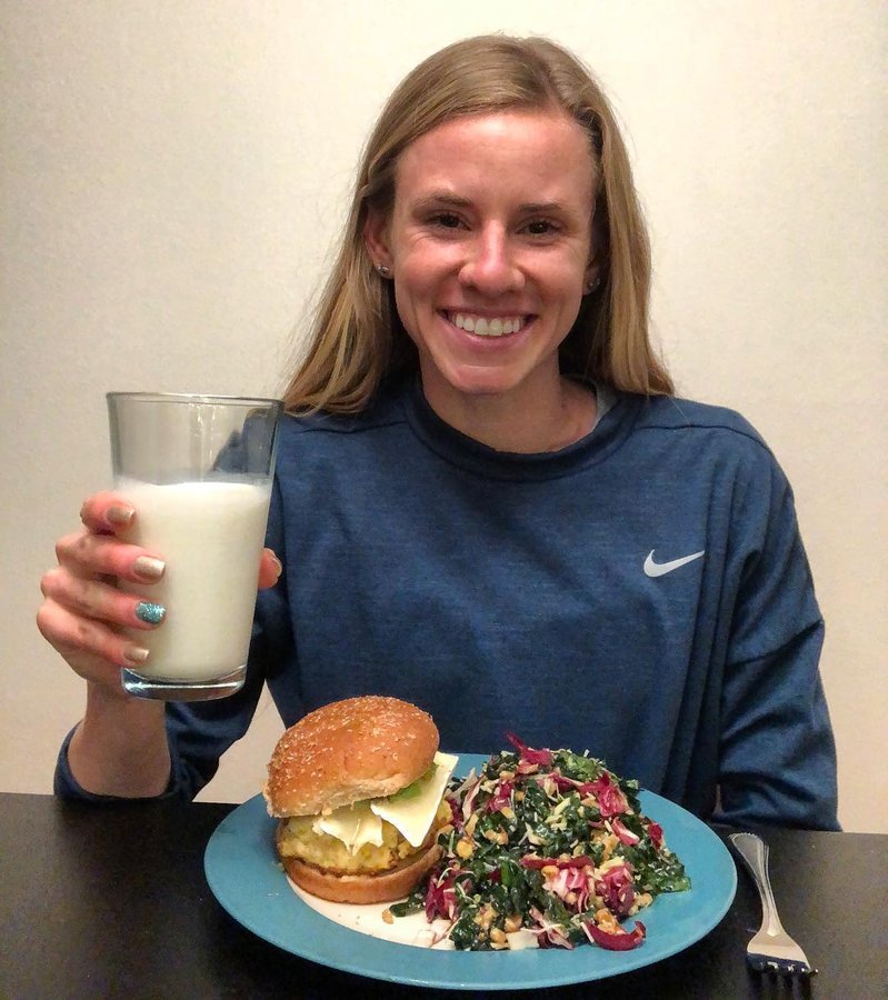 Instagram post by @courtneyfrerichs for Hiland Dairy. Caption reads: Want to know my secret to avoiding the afternoon....