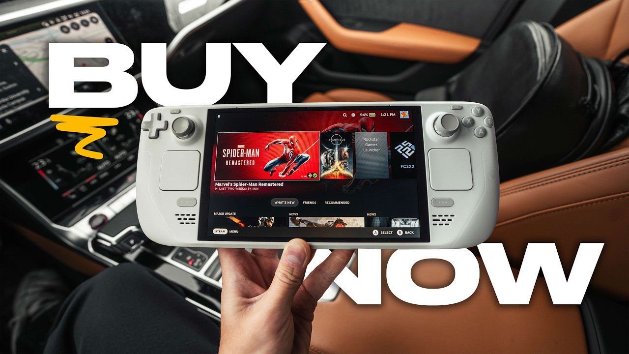 YouTube post by @andresvidoza for Best Buy. Caption reads: The Only Way YOU Can Game Anymore | Steam Deck.