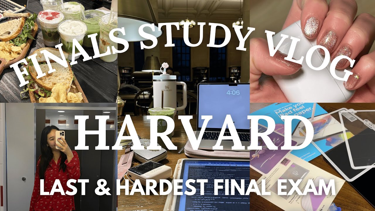 YouTube post by @helainezhao for Paperlike. Caption reads: HARVARD FINALS STUDY VLOG 📚 hardest exam, study....