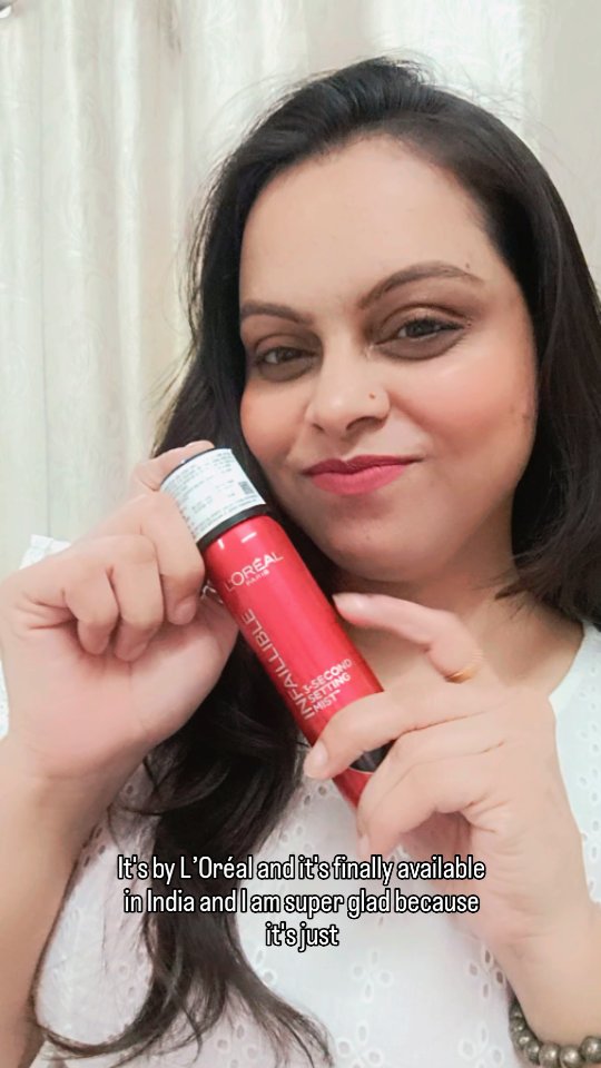 Instagram post by @mrs.sharmaji_ for Nykaa. Caption reads: My makeup hasn’t moved in HOURS. L’Oréal Paris,....