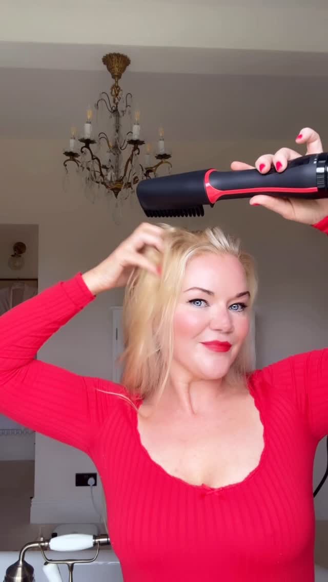 Instagram post by @thebelleblog for Revlon. Caption reads: I wanted to show you how hairstyling just got so....