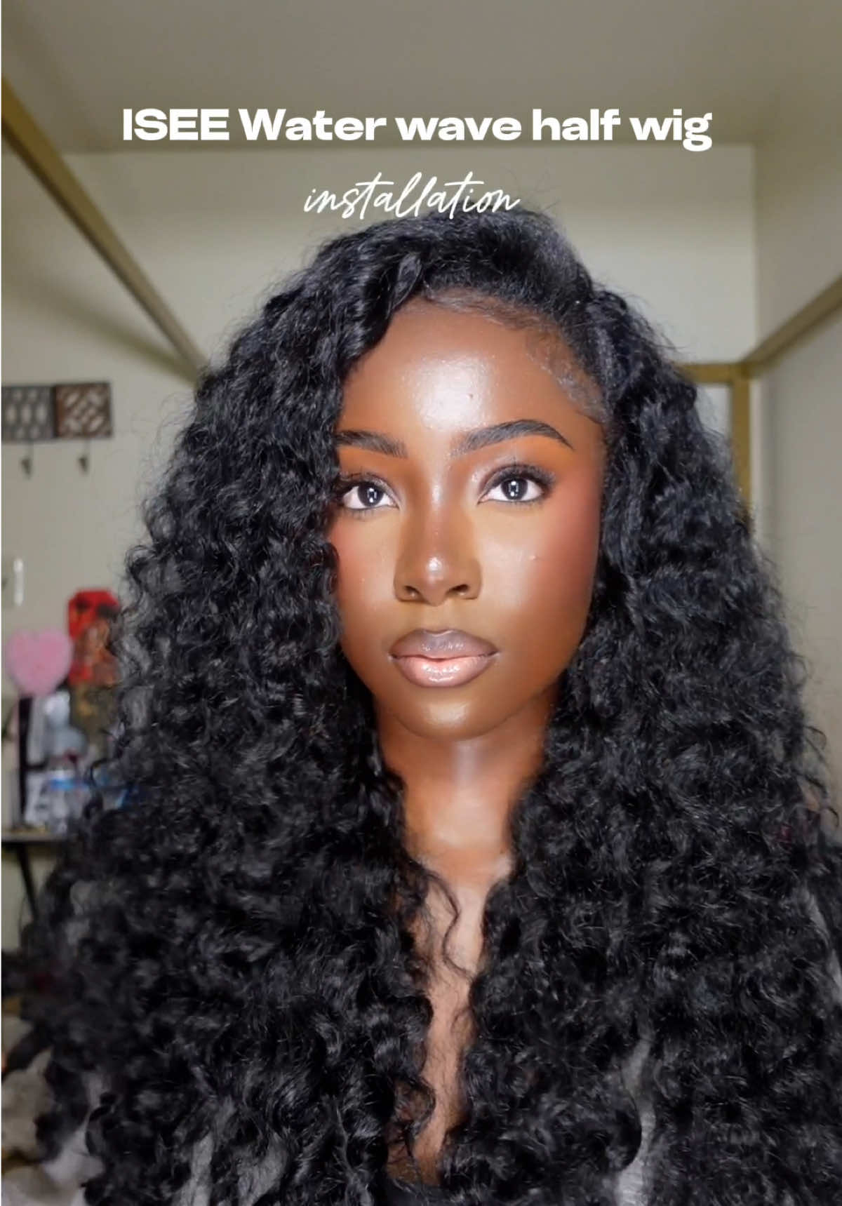 TikTok post by @aakubii for ISEE HAIR. Caption reads: going to need a half wig in all different textures....