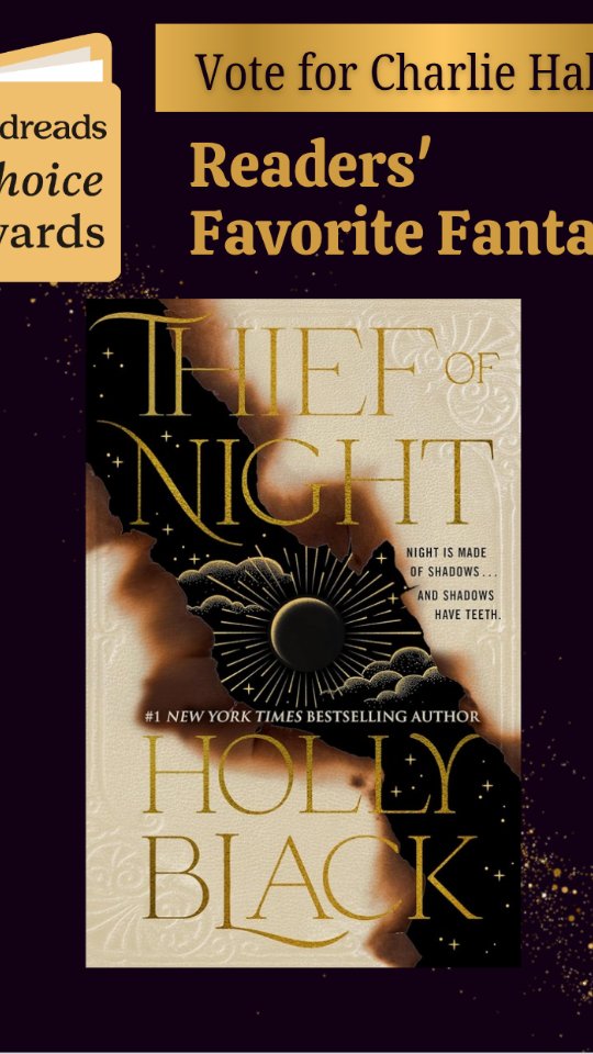 Instagram post by @blackholly for Goodreads. Caption reads: Charlie Hall is up for a @Goodreads Choice Award!....