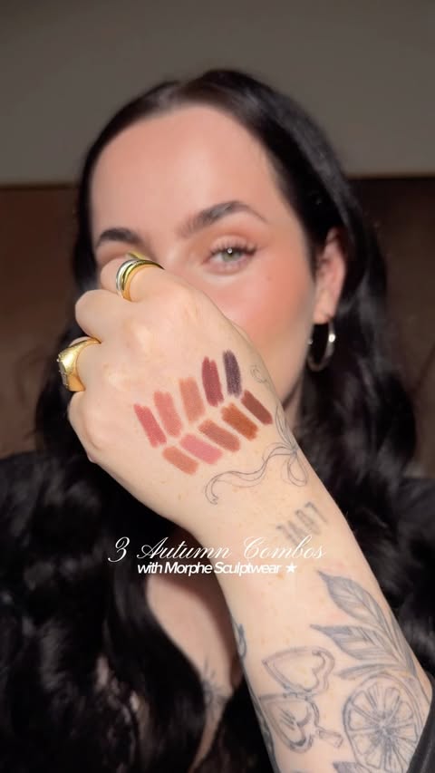 Instagram post by @isabellekategm for Morphe. Caption reads: ad 3 autumn inspired combos ☕️🍂🤎 using....
