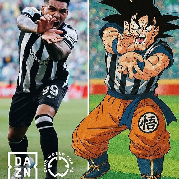 Instagram post by @dazn_bra for Whistle. Caption reads: 🎨 We asked AI to reimagine Igor Jesus’ Kamehameha....